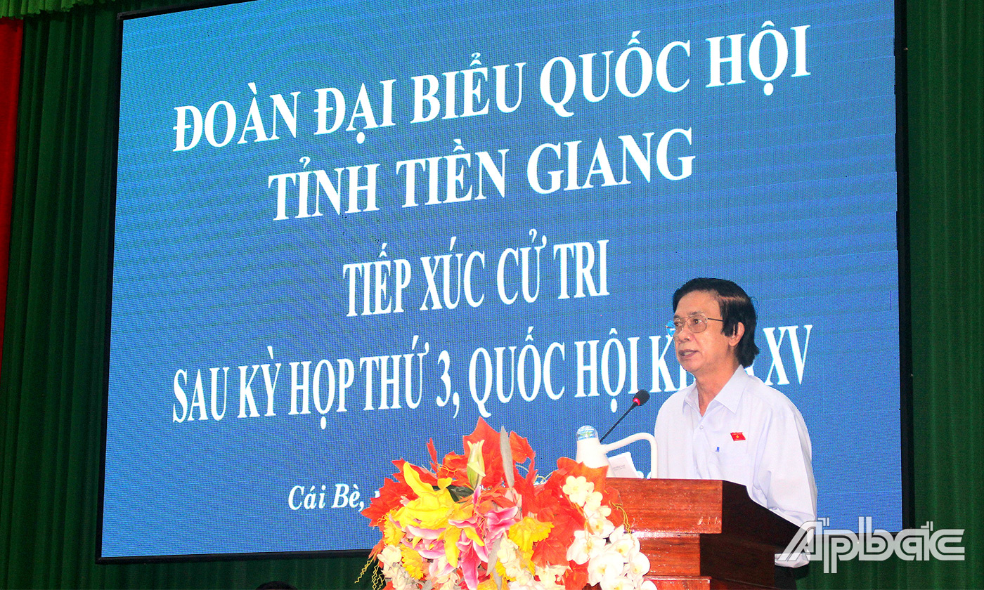 Đại biểu Quốc hội tỉnh Tiền Giang làm rõ nhiều vấn đề cử tri kiến nghị